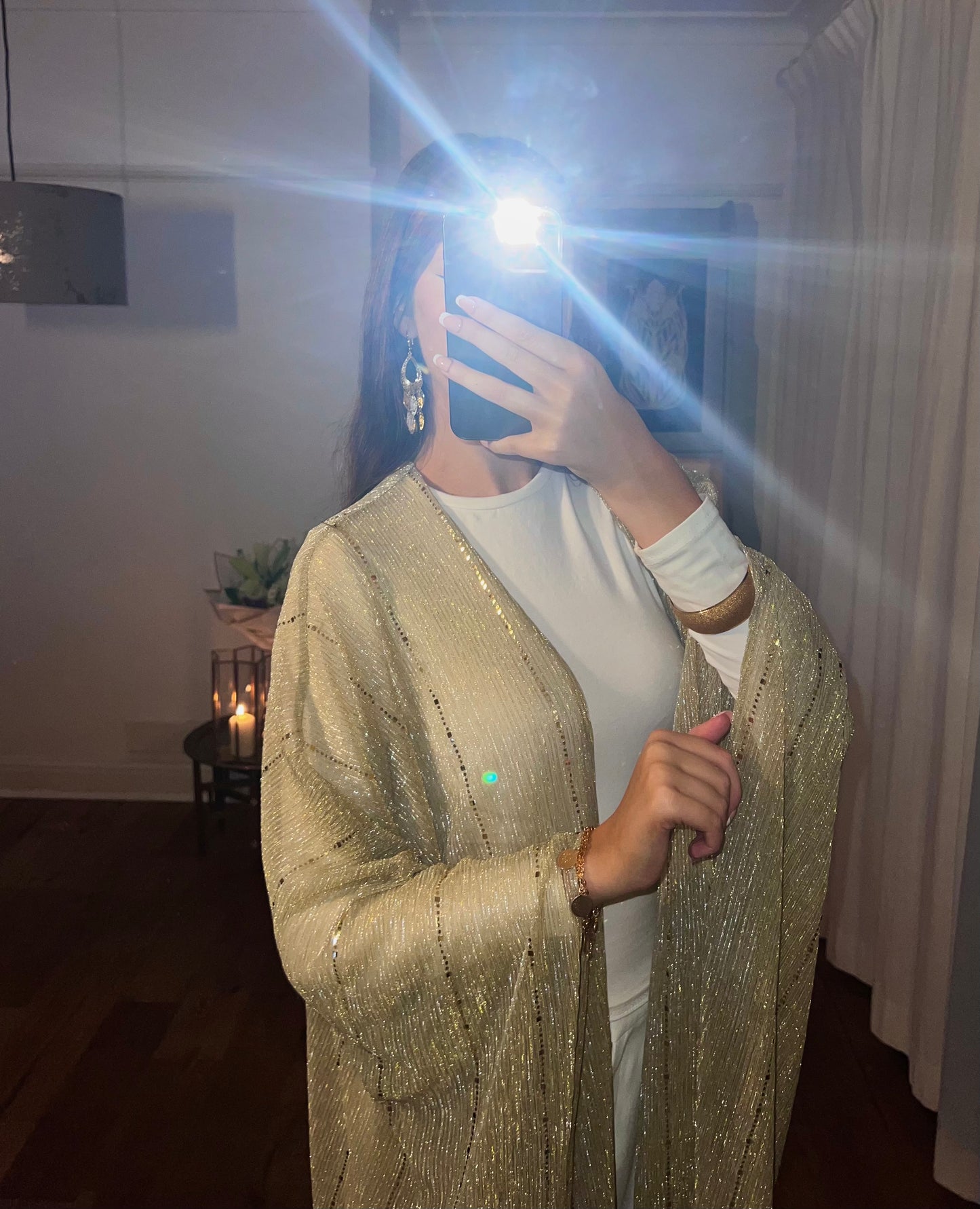 Aliyna Abaya in Khaki Gold with matching scarf