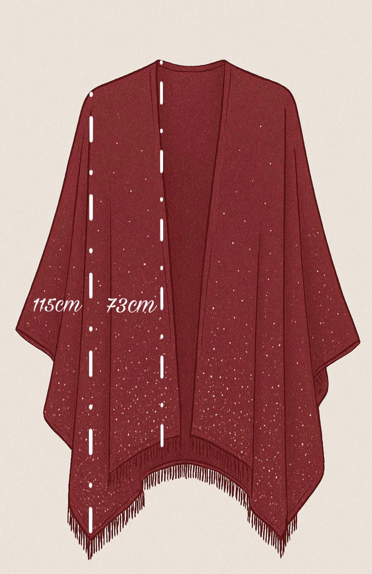 Amara | Sparkle Shawl in Burgundy