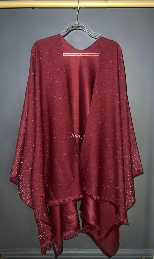 Amara | Sparkle Shawl in Burgundy